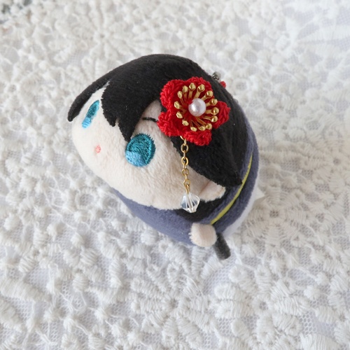 髪飾り　梅の花ミニ　赤