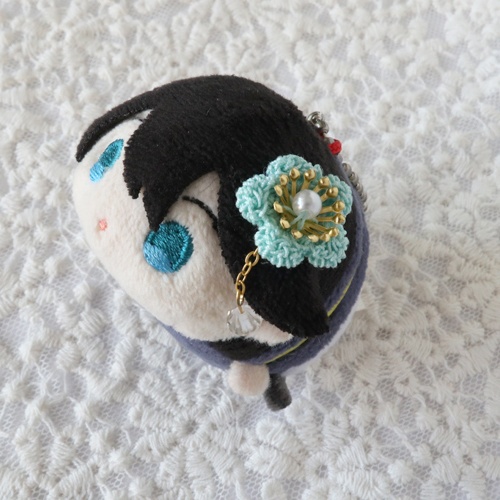 髪飾り　梅の花ミニ　ミントグリーン