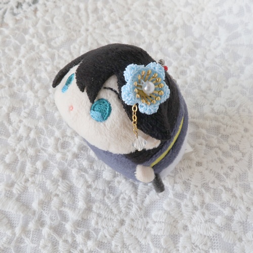 髪飾り　梅の花ミニ　水色