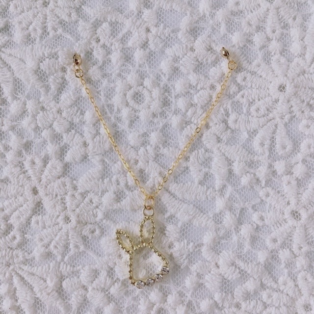 ネックレス うさぎ チェーン(ゴールド)