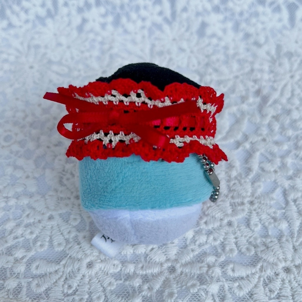 ヘッドドレス もちマスミニ向 ベージュレッド