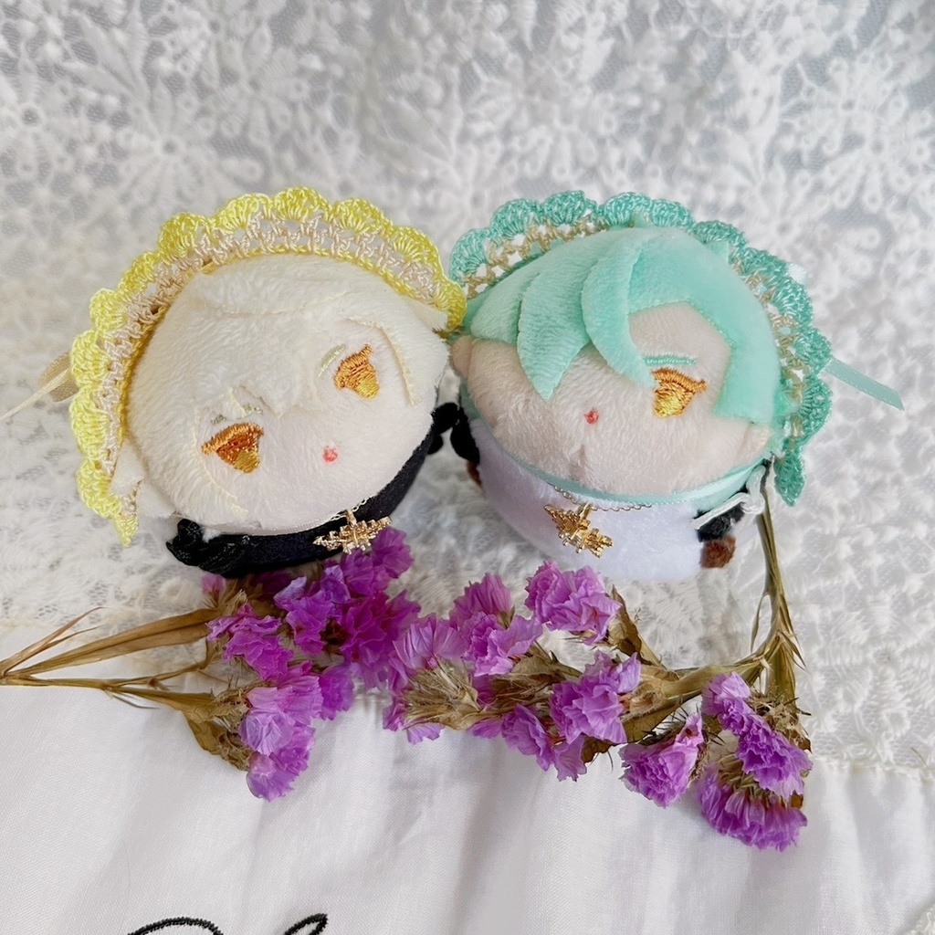 ヘッドドレス もちマスミニ向 ベージュミントグリーン