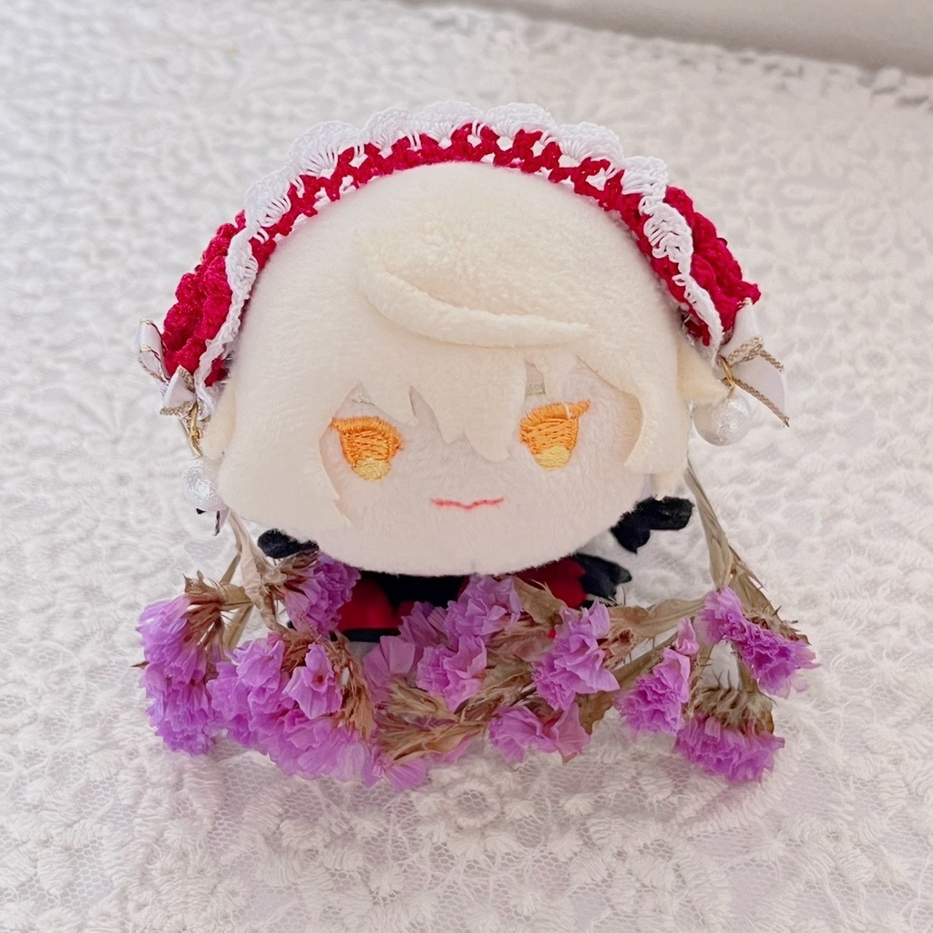 ヘッドドレス 八重桜 赤