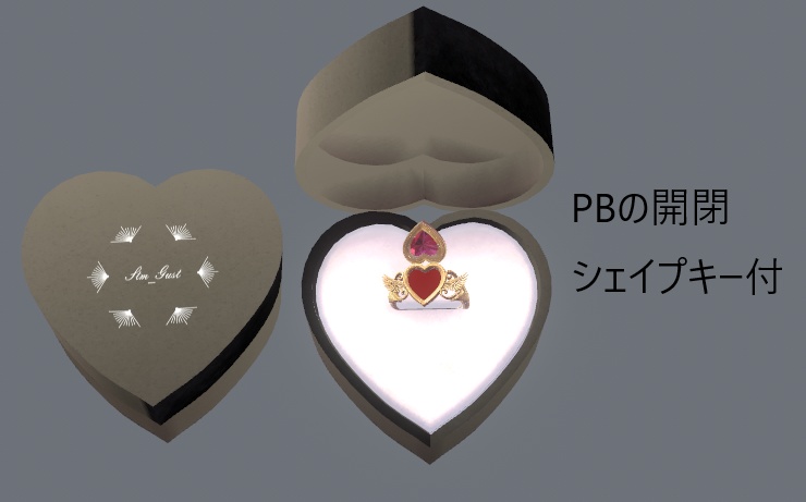 【宝石が開くロケットリング】エンゼル♡ring/ Angel heart ring/ 엔젤 심장 반지