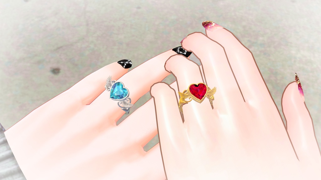 【宝石が開くロケットリング】エンゼル♡ring/ Angel heart ring/ 엔젤 심장 반지