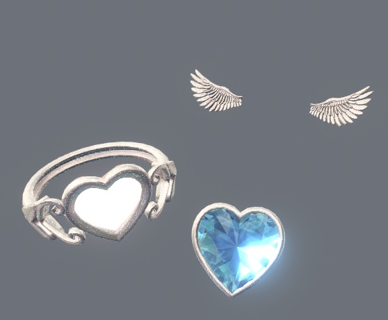 【宝石が開くロケットリング】エンゼル♡ring/ Angel heart ring/ 엔젤 심장 반지