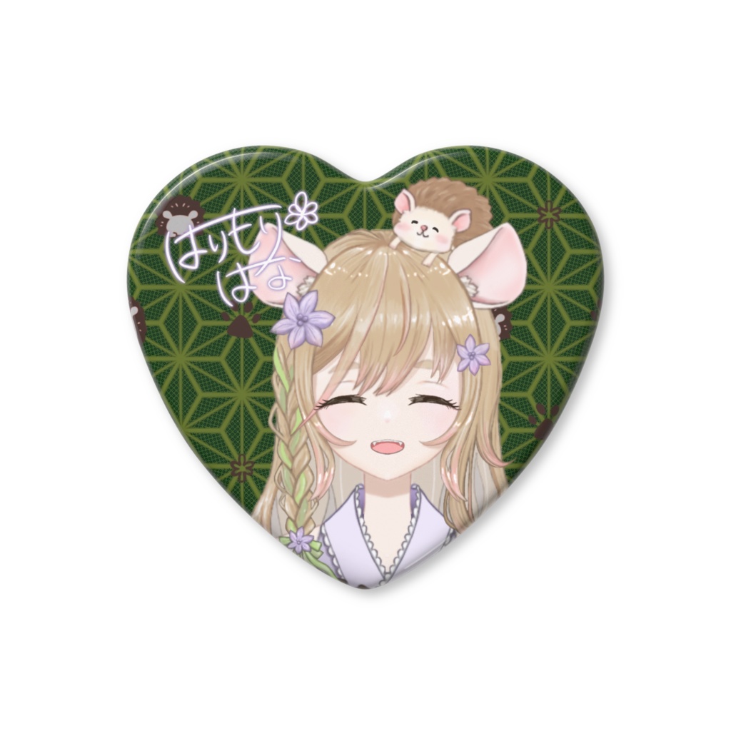 【受注生産】和衣装ハート缶バッジ【針森はな】