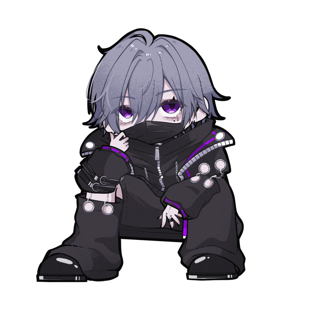 考え中アクリルキーホルダー