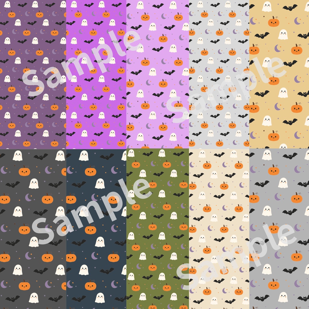 可愛いハロウィンデザインペーパー 10色セット
