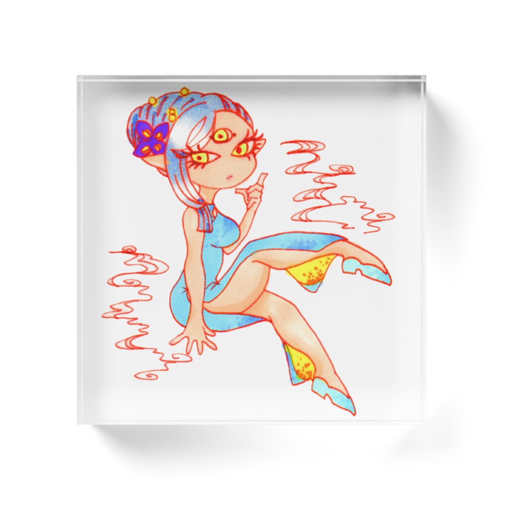 百目さんのアクリルブロック