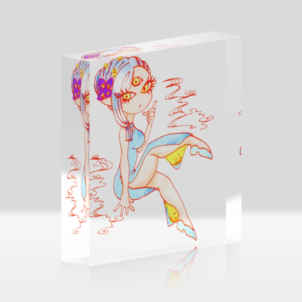 百目さんのアクリルブロック