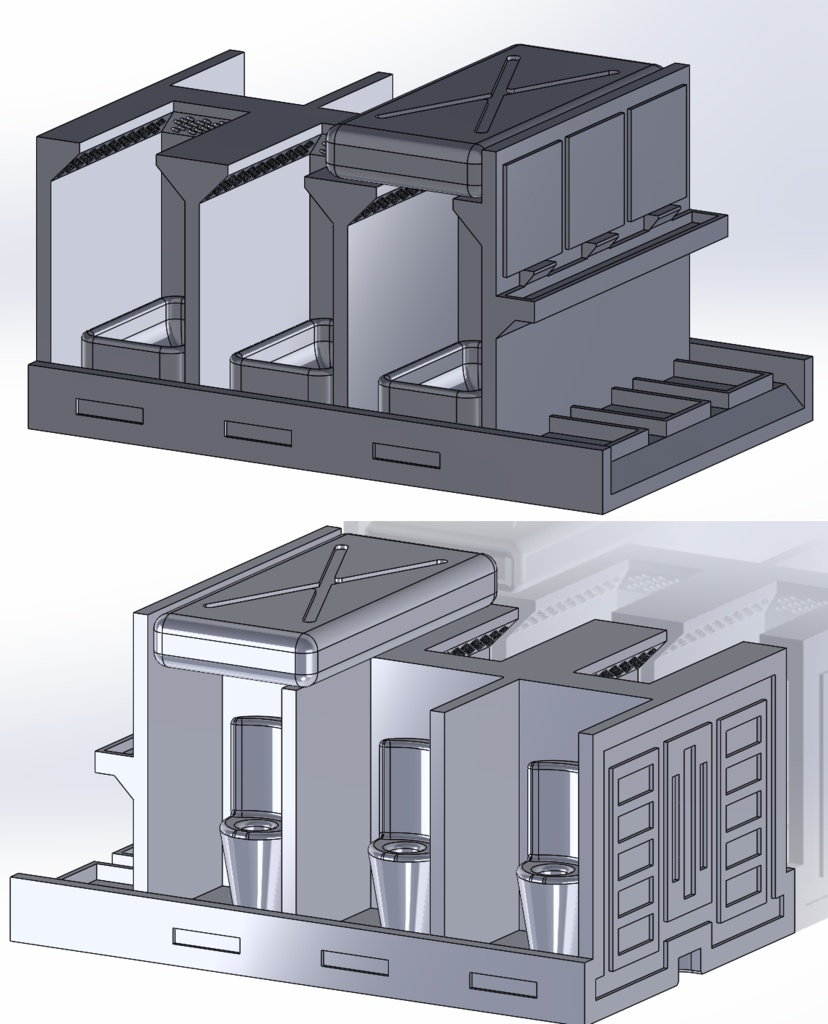 トイレ洗濯洗浄室,2人部屋,個室のセット 1/60サイズ(受注生産)