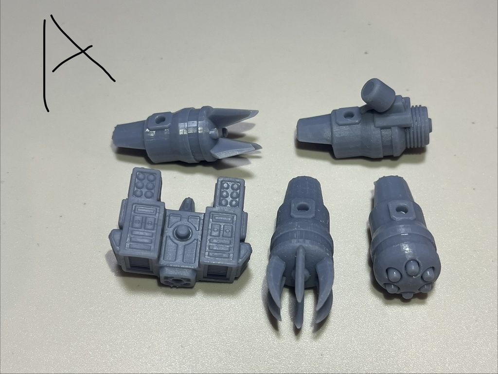 爪武器セット　3mm軸 1/60サイズ