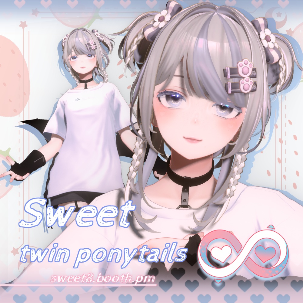 【8アバター対応】·Sweet twin ponytails·可愛いツインテール·髪型·