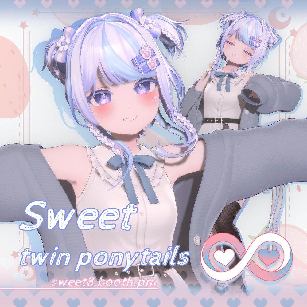 【8アバター対応】·Sweet twin ponytails·可愛いツインテール·髪型·