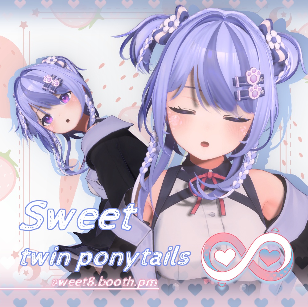 【8アバター対応】·Sweet twin ponytails·可愛いツインテール·髪型·