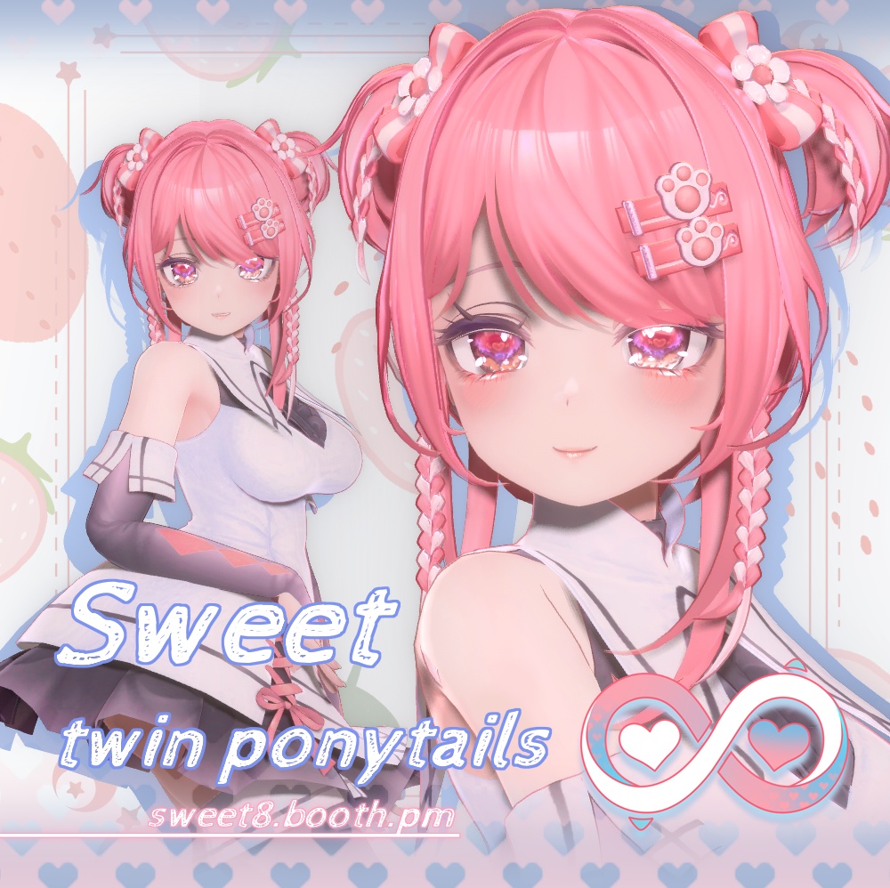 【8アバター対応】·Sweet twin ponytails·可愛いツインテール·髪型·