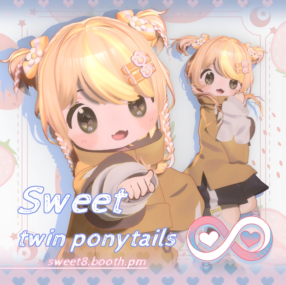 【8アバター対応】·Sweet twin ponytails·可愛いツインテール·髪型·