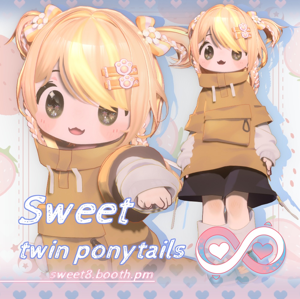 【8アバター対応】·Sweet twin ponytails·可愛いツインテール·髪型·