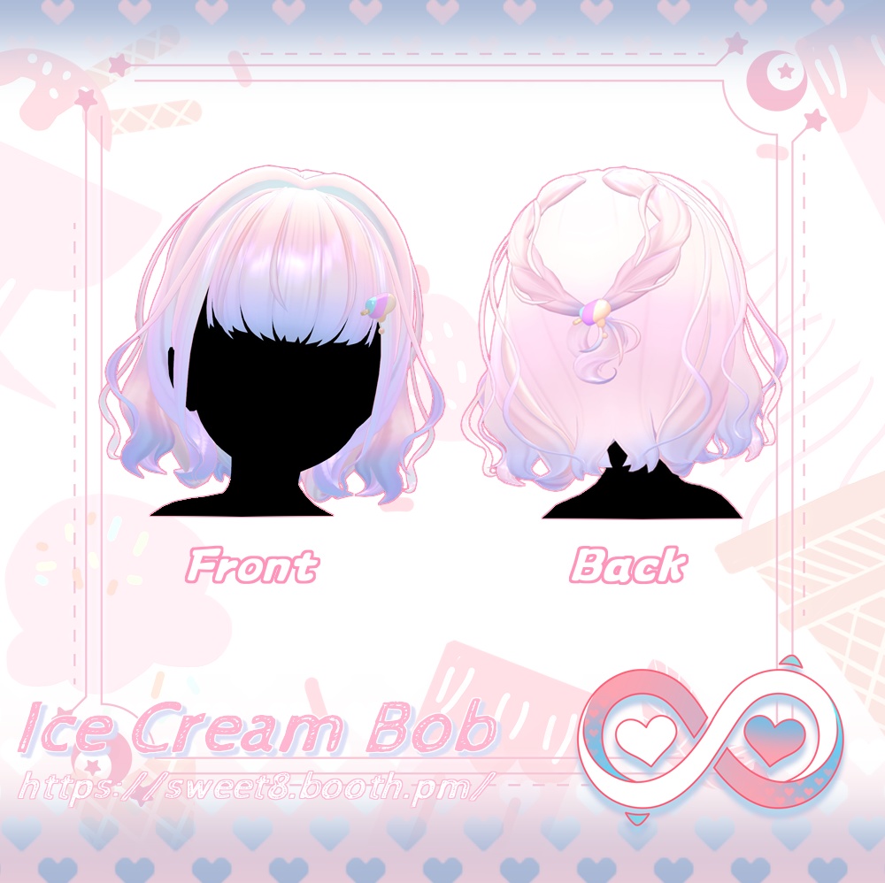 【8アバター対応】·Ice Cream Bob·アイスクリームボブ·髪型·