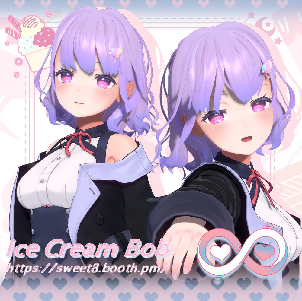 【8アバター対応】·Ice Cream Bob·アイスクリームボブ·髪型·