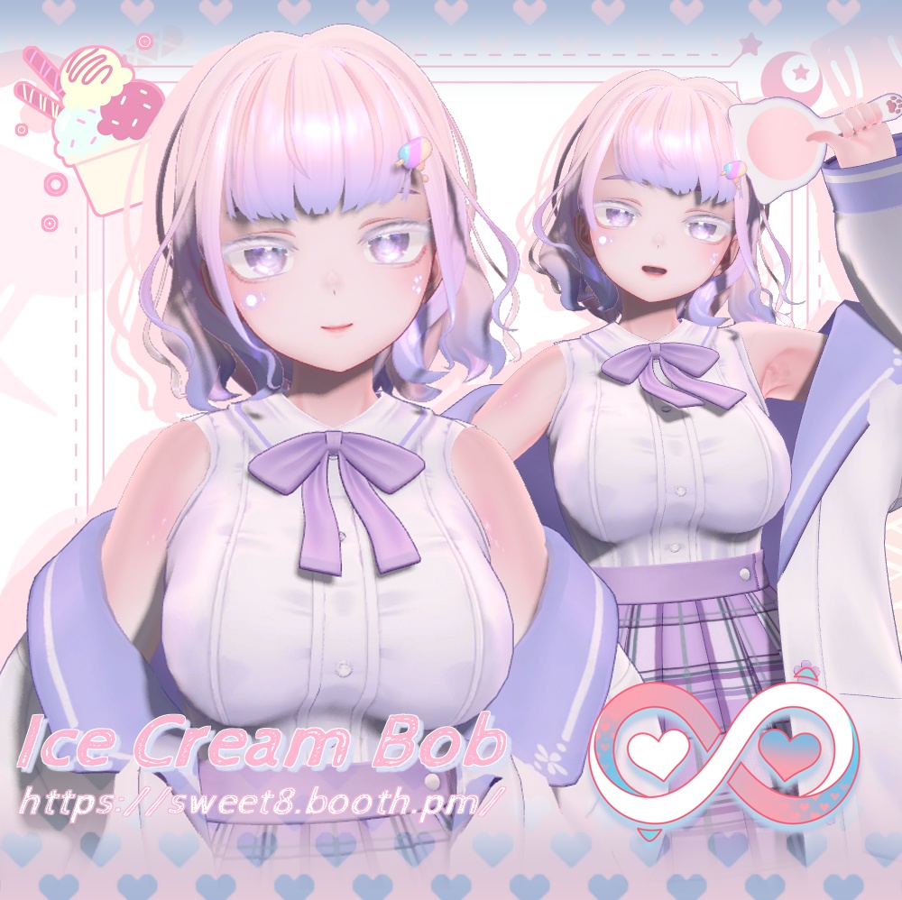 【8アバター対応】·Ice Cream Bob·アイスクリームボブ·髪型·