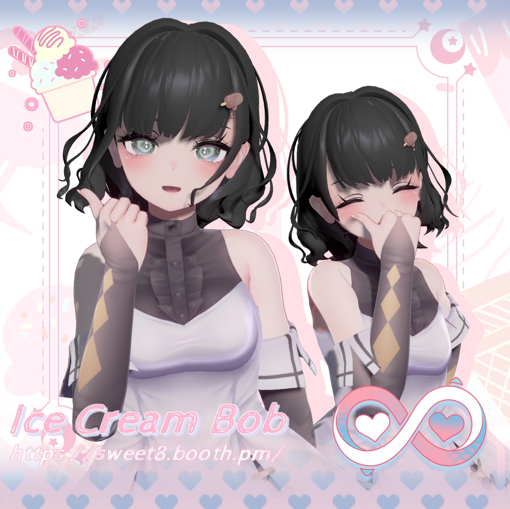 【8アバター対応】·Ice Cream Bob·アイスクリームボブ·髪型·