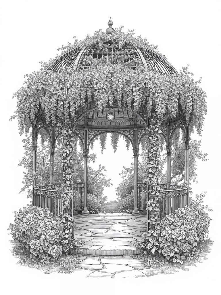 MYSTERIES OF HIDDEN GARDENS. 40 Botanical Coloring Pages (PDF)