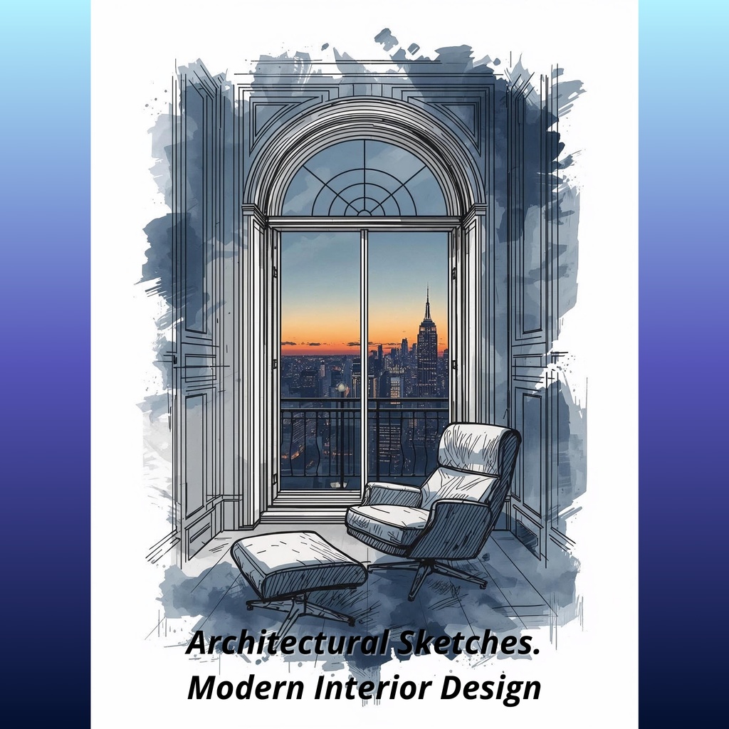 Architectural Sketches. Modern Interior Design