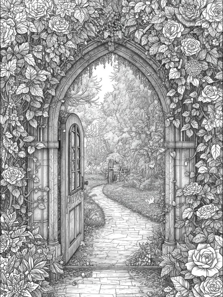 MYSTICAL BOTANICAL GARDEN Detailed Coloring Book