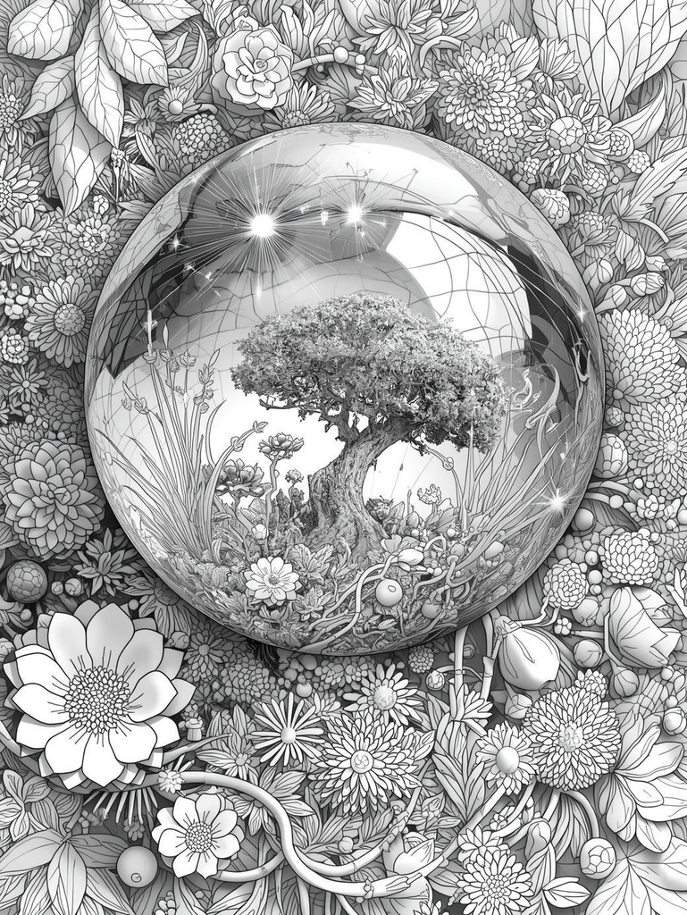 MYSTICAL BOTANICAL GARDEN Detailed Coloring Book