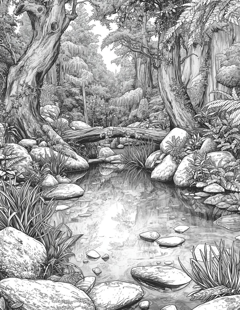 THE WHISPER OF THE WILD WOODS: 原生林と忘れ去られた遺跡の塗り絵 (40のデザイン)