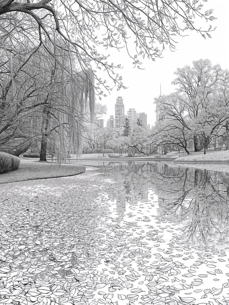 都会の公園の孤独な秋 — LONELY AUTUMN IN THE CITY PARK