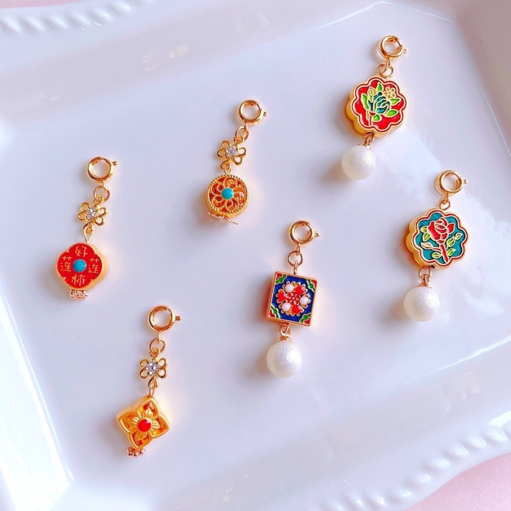 パンダピアス🐼🌿チャイナピアス🪷