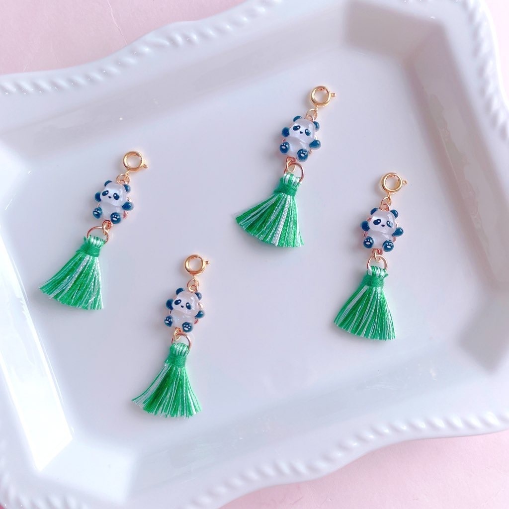 パンダピアス🐼🌿チャイナピアス🪷