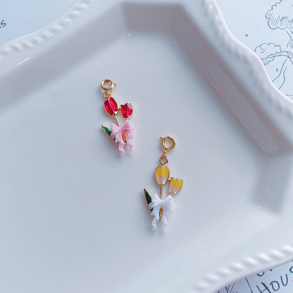 チューリップの花束ピアス