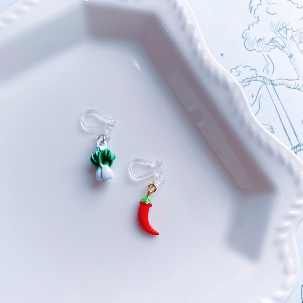 白菜ととうがらしのイヤリングセット