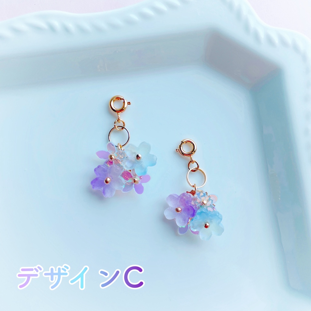 紫陽花ピアス 𓈒𓏸◌💠