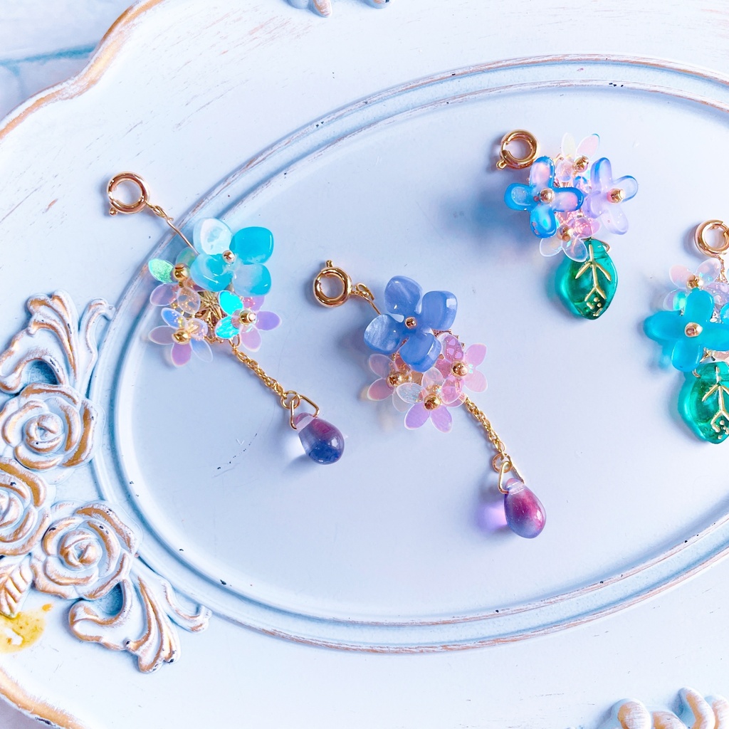 紫陽花ピアス 𓈒𓏸◌💠