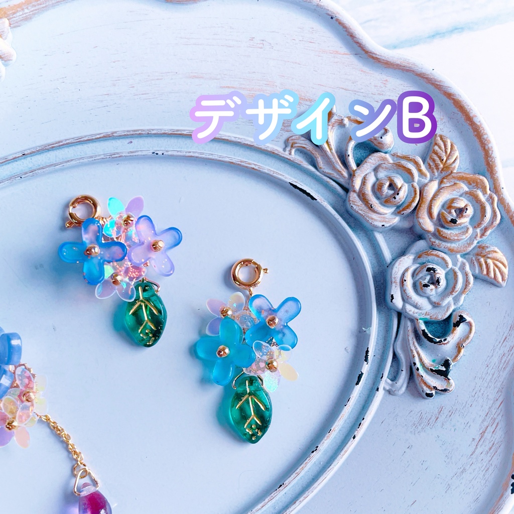 紫陽花ピアス 𓈒𓏸◌💠