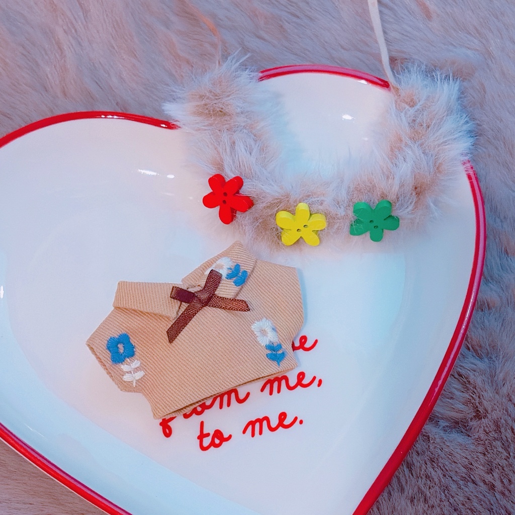 お花の刺繍シャツとマフラーセット