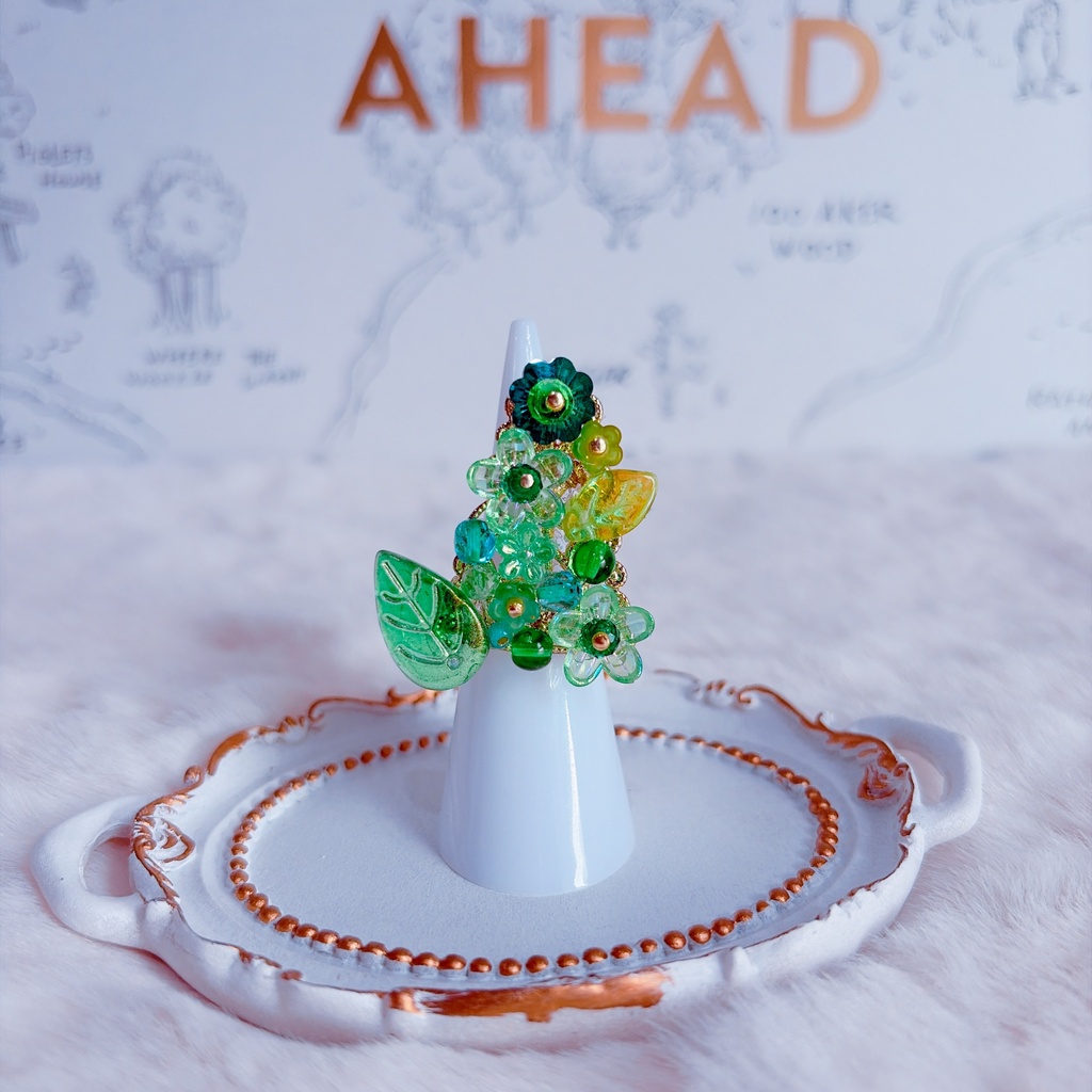 フラワービーズの親指隠しリング💍💐