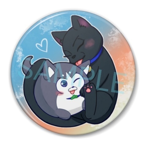 いぬぬとねっこの缶バッジ