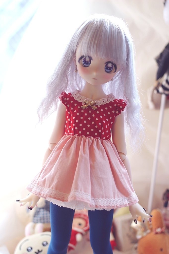 【N.ko】昭和　イチゴアイス　MDDサイズお洋服セット