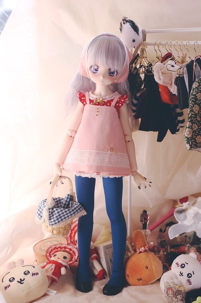 【N.ko】昭和　イチゴアイス　MDDサイズお洋服セット