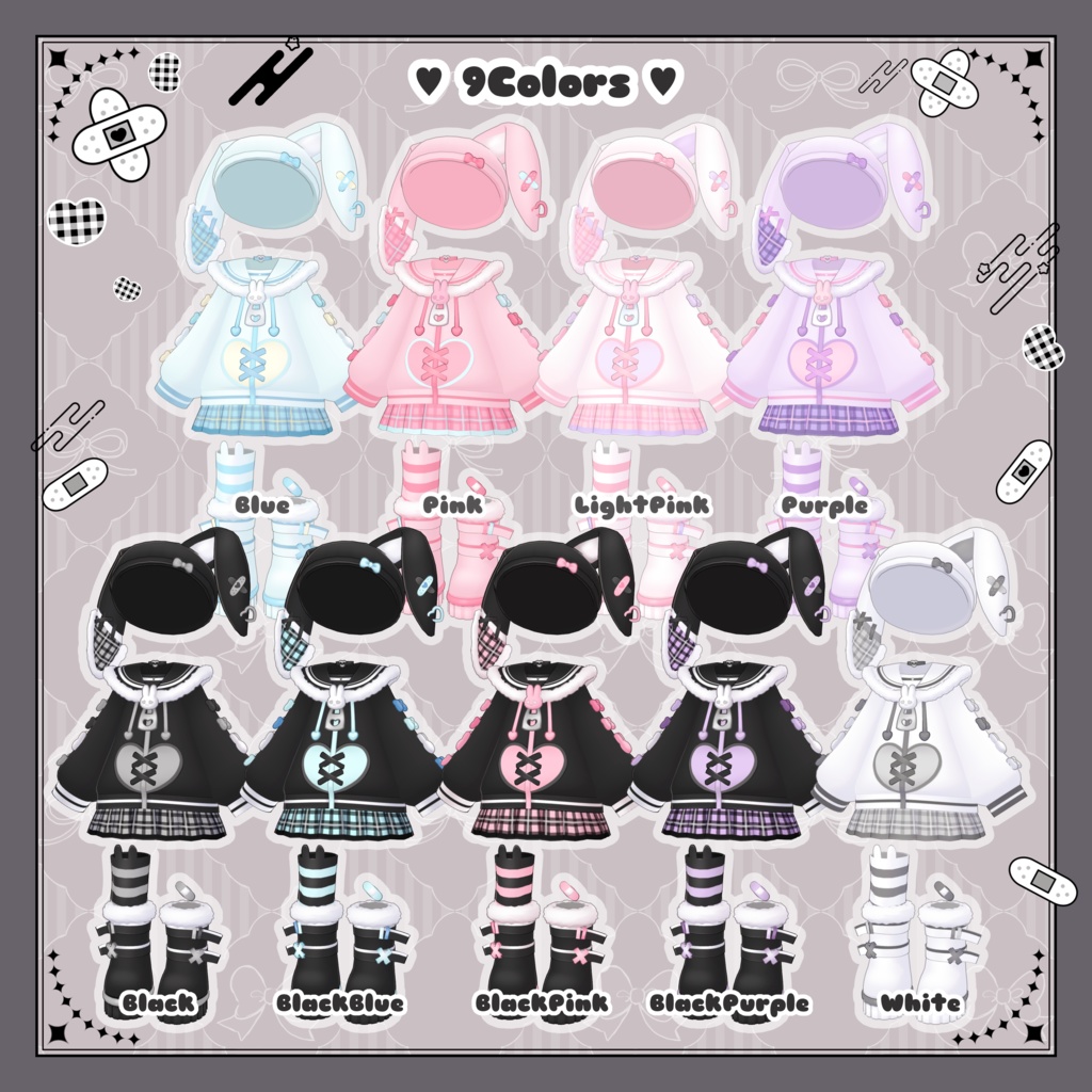 【メタフェス出展記念SALE】BunnyNoirPop【キプフェル対応衣装】