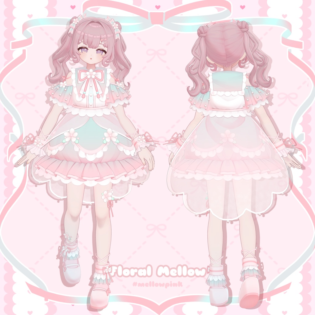 【メタフェス出展記念SALE】❁FloralMellow❁【5アバター対応衣装】