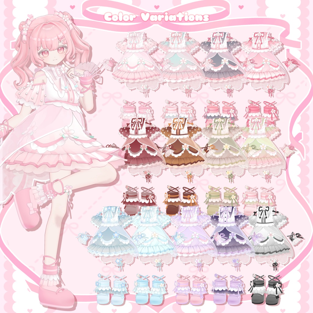 【メタフェス出展記念SALE】❁FloralMellow❁【5アバター対応衣装】