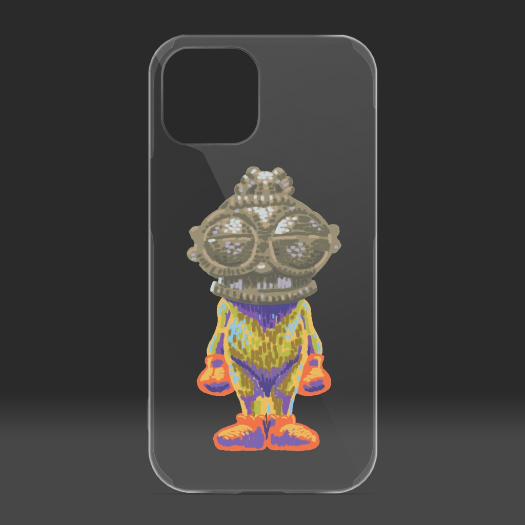 iPhone 13用スマートフォンケース(クリア)_なりきり遮光器土偶