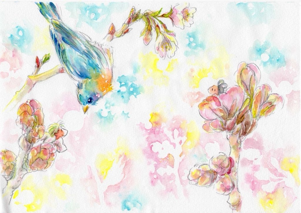 ⭐︎送料込⭐︎春待ちポストカードえほん『はるはるる』